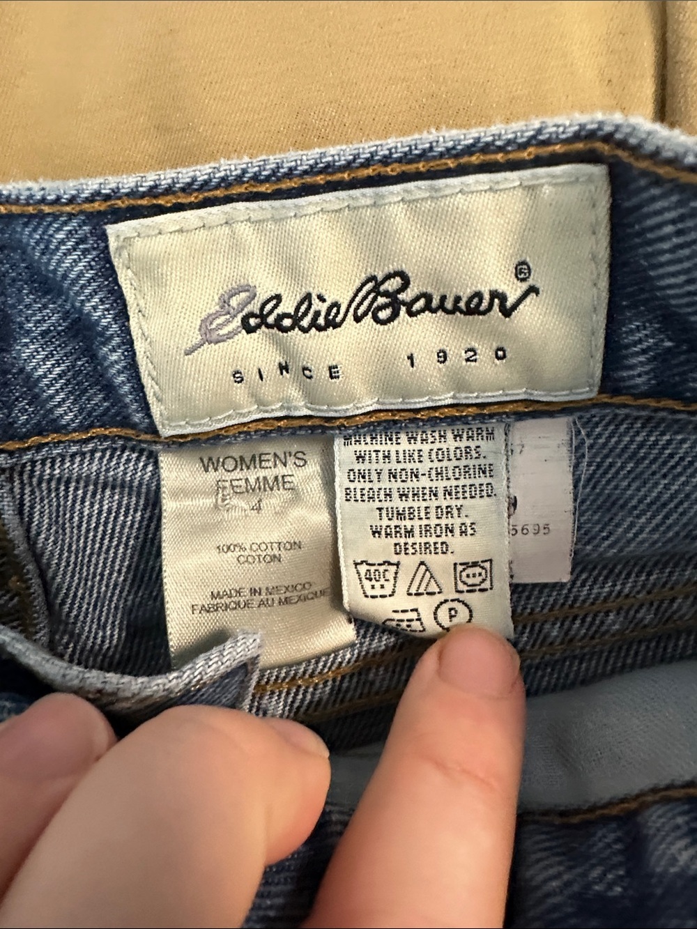 VTG Y2K Grunge Heritage Coastal Blue High-Rise Mom Eddie Bauer Jeans Sz4 - Picture 2 of 16